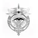 the eye of horus, the eye of ra and the ankh tattoo design idea