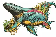 humpback whale coming out of the water tattoo design idea