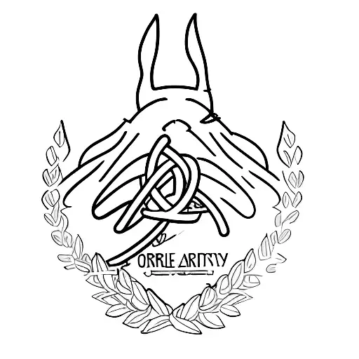A minimalist tattoo of the Grey's Anatomy logo merged with Ariana Grande's signature bunny ears, representing your love for both the TV show and the artist. tattoo design idea