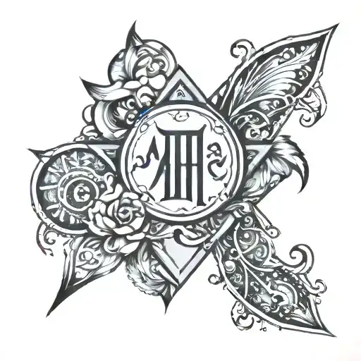 I want the name Shay and Ariah written in a Sanskrit font. The A from Ariah should start from the A from Shay. Shay shou tattoo design idea