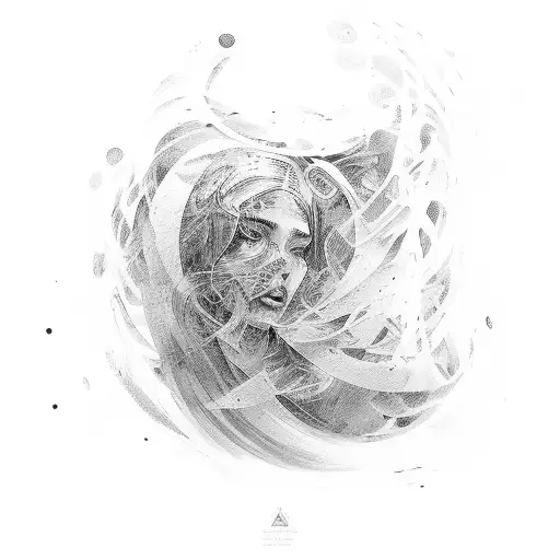 An abstract representation of agape love depicted through flowing brushstrokes tattoo design idea