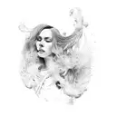 An abstract representation of agape love depicted through flowing brushstrokes tattoo design idea