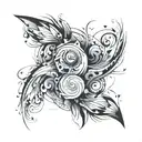Creative mythical grey and black tattoo design idea