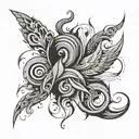Creative mythical grey and black tattoo design idea
