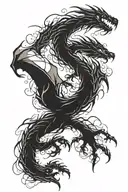 shadow of a dragon wrapping around arm tattoo design idea