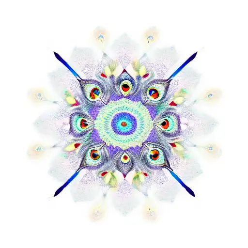 peacock feathers mandala tattoo design idea
