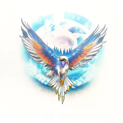 Harley Mortocycle With Eagle tattoo design idea