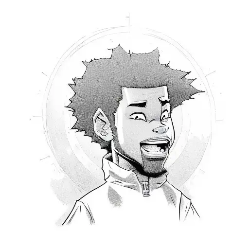 get rich or die trying with the boondocks character tattoo design idea