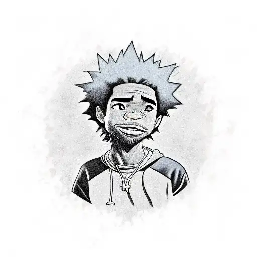  the boondocks character with money tattoo design idea