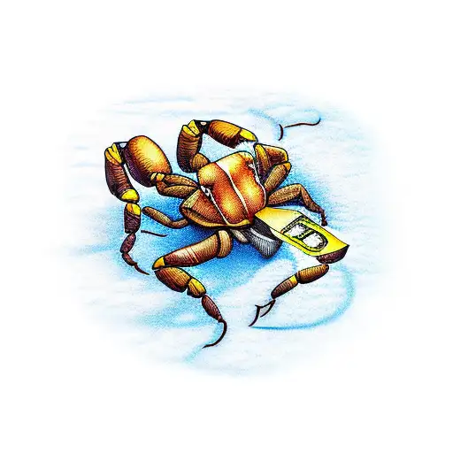 scorpion and money tattoo design idea