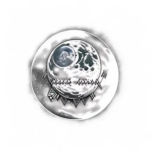 the moon whit two arrow tattoo design idea