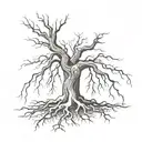 tree with roots  tattoo design idea