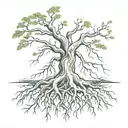 tree with roots  tattoo design idea