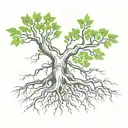 tree with roots  tattoo design idea