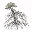 tree with roots  tattoo design idea