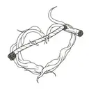 broken heart with this text cigarettes are like people, we love them, but they kill us tattoo design idea