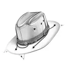 A cowboy hat adorned with welding tools tattoo design idea