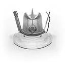 A cowboy hat adorned with welding tools tattoo design idea