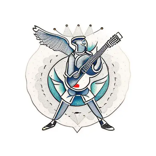 dhruv in guitar style tattoo design idea