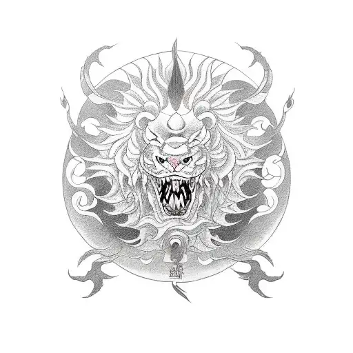Dragon + lion fu tattoo design idea