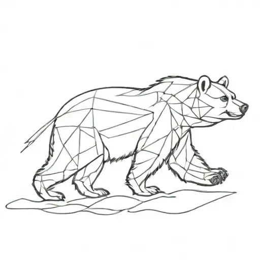 Bear walking, mostly black.  tattoo design idea