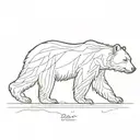 Bear walking, mostly black.  tattoo design idea