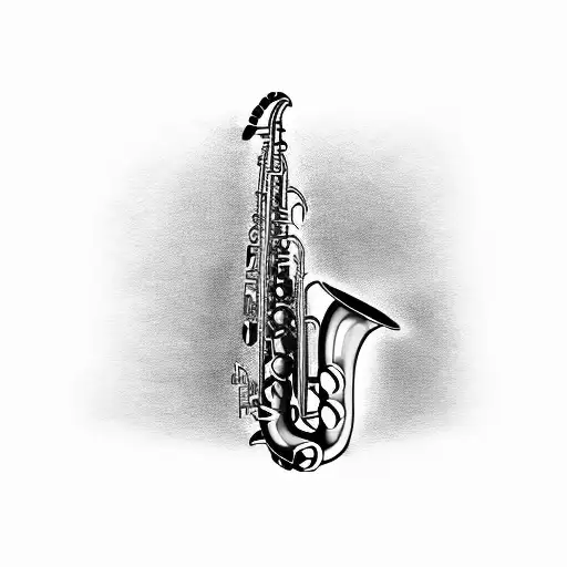 saxophone tattoo design idea