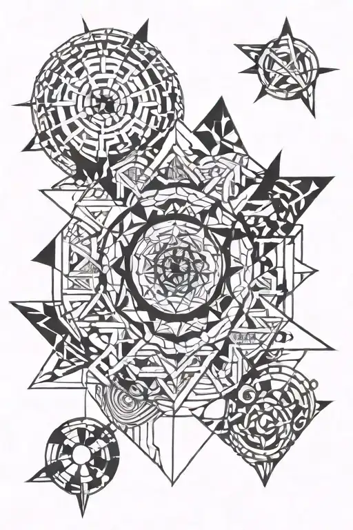 earth element symbol tattoo design idea