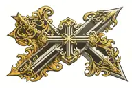chrome hearts cross and stairway to heaven   tattoo design idea