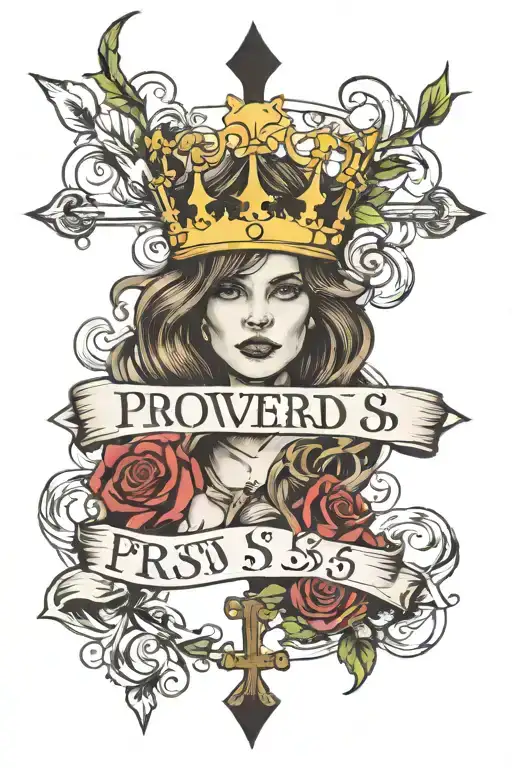 Proverbs 3:5-6 written out with crosses and clouds with gods hands in the back and a crown of thorns on the wrist tattoo design idea