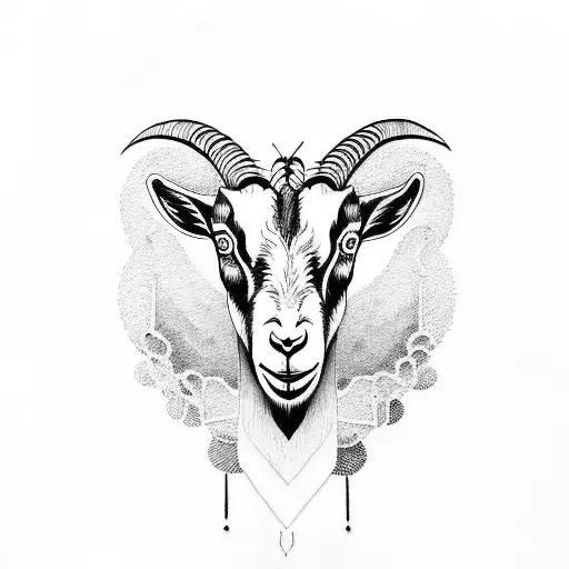 goat tattoo design idea