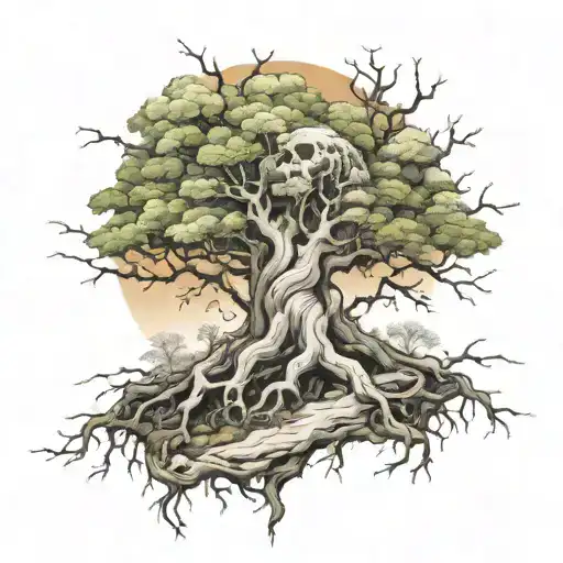 to touch heaven, roots must descend into hell tattoo design idea