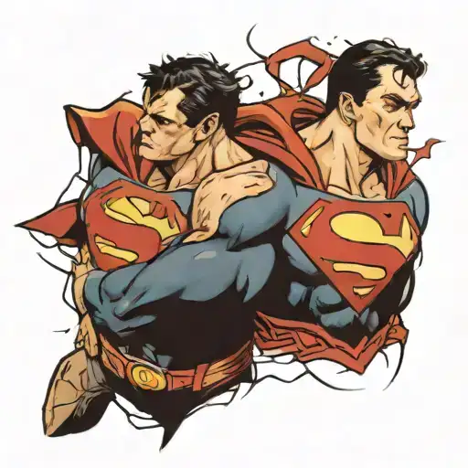 superman ripping Batman's head off  tattoo design idea