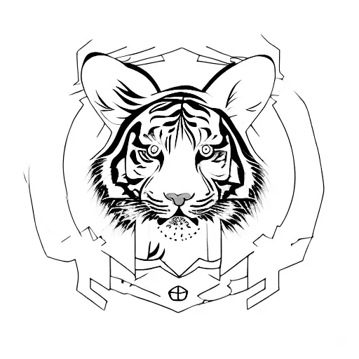 half tiger, half woman, empowerment tattoo design idea