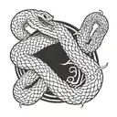 Four biting snakes tattoo design idea