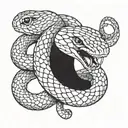 Four biting snakes tattoo design idea