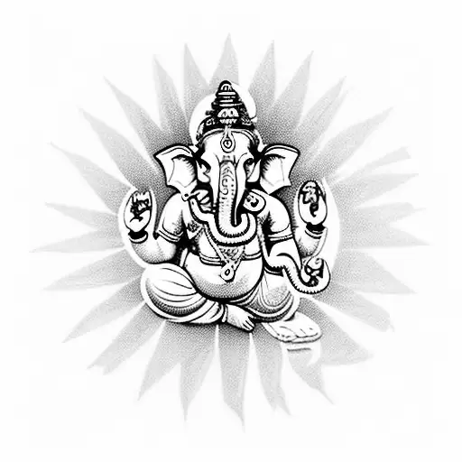 God Ganesh's other name is "Devarth". Need to show Ganesh in Devarth tattoo design idea