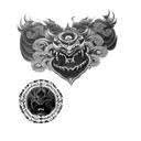 a chinese demon tattoo design idea