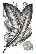 feather twisted feather transforming tattoo design idea