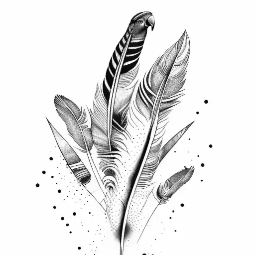 feather of a parrot tattoo design idea