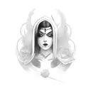 corde lisse pose inside tarot card tattoo design idea