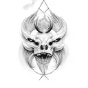 corde lisse pose inside tarot card tattoo design idea