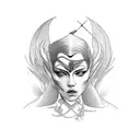 corde lisse pose inside tarot card tattoo design idea