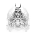 corde lisse pose inside tarot card tattoo design idea