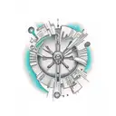 cosmos and hacker tattoo design idea