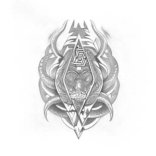 SERPIENTE AZTECA ENROLLANDOSE EN UN BAMBU tattoo design idea