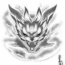 Kurama with naruto tattoo design idea