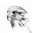 hawk with scenery tattoo design idea