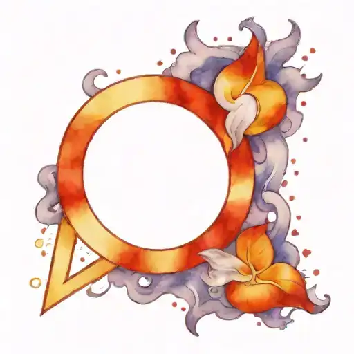 red heart outline with a metallic purple sign of  Capricorn in the middle of the heart tattoo design idea