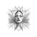morning star venus on neck tattoo design idea